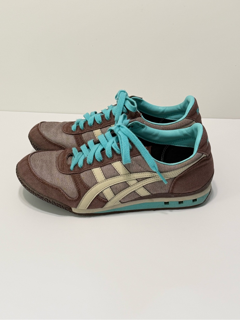 Onitsuka Tiger Ultimate 81 Sneakers Brown Turquoise Canvas Womens Size 7.5 - Picture 3 of 14